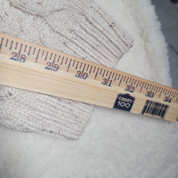 Lucky Brand Mens Cable Knit Crewneck Sweater Tofu Cream Speckled L S761-0018 NEW - Picture 12 of 14